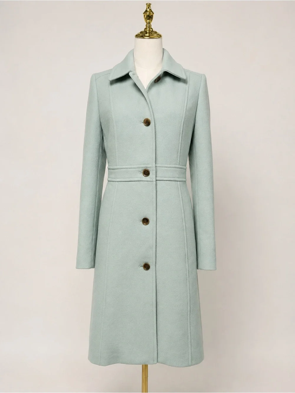 J.Crew Classic Lady Day Coat Italian Double Cloth Mint Green Wool Size 4 Tall